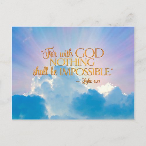 Luke 137 With God Nothing Impossible Card