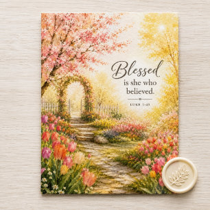 Luke 1:45 Blessed Is She Who Believed Scripture Postcard