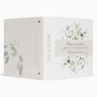 Luke 1:45 Blessed is She Wildflower 3 Ring Binder