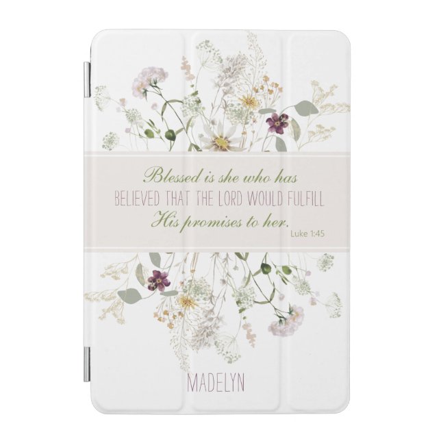 Luke 1:45 Blessed is She Wildflower iPad Mini Cover (Front)