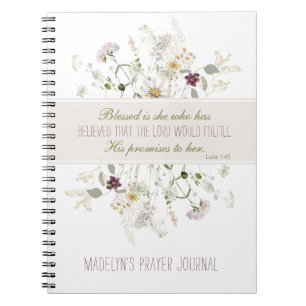 Luke 1:45 Blessed is She Wildflower Prayer Journal