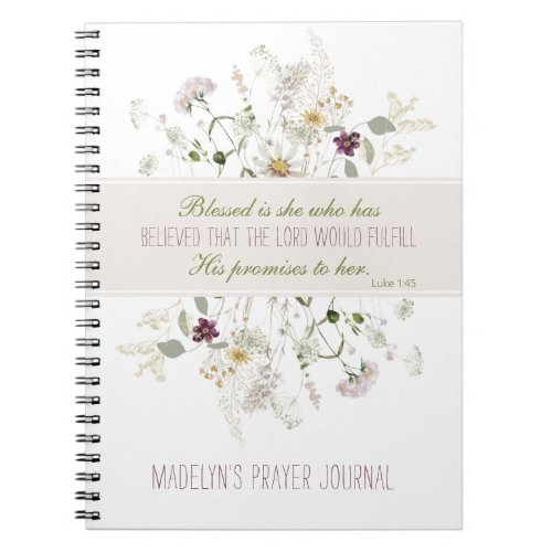 Luke 145 Blessed is She Wildflower Prayer Journal