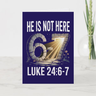 Luke 24:6-7 Christian Easter Card Risen Savior 