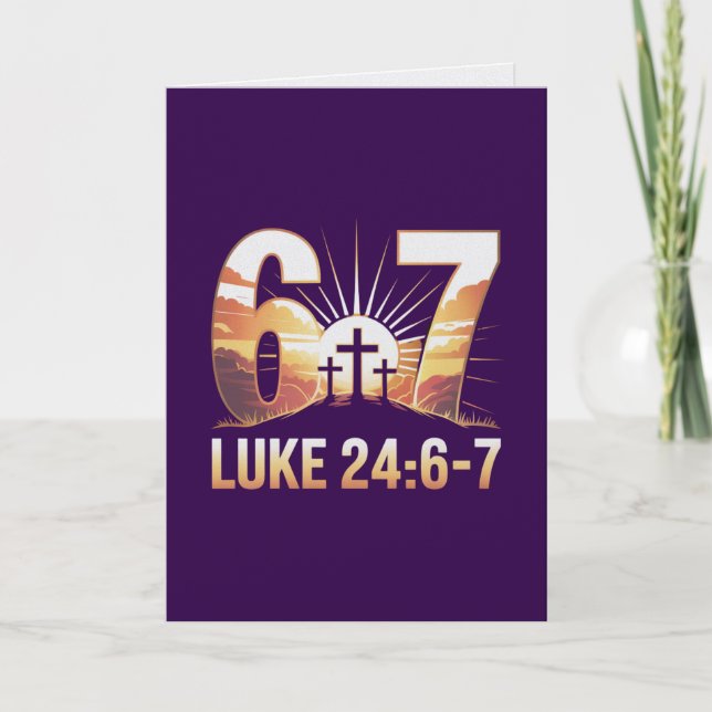  Luke 24 6-7 Easter Card He Is Not Here Risen  (Front)