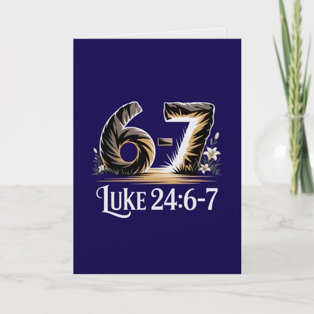 Luke 24 6-7 Easter Card He Is Risen Scripture  (Front)