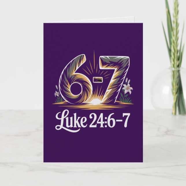 Luke 24 6-7 Easter Card He Is Risen Scripture (Front)