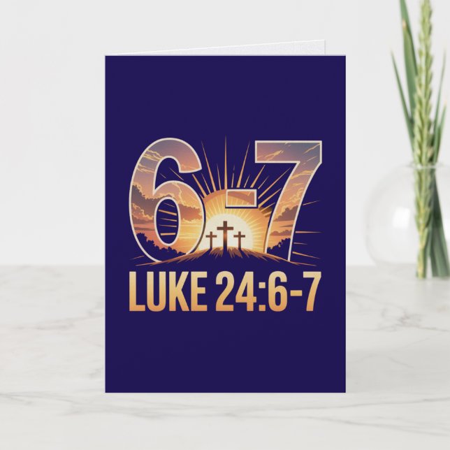 Luke 24:6-7 Easter Card Risen Savior Scripture  (Front)