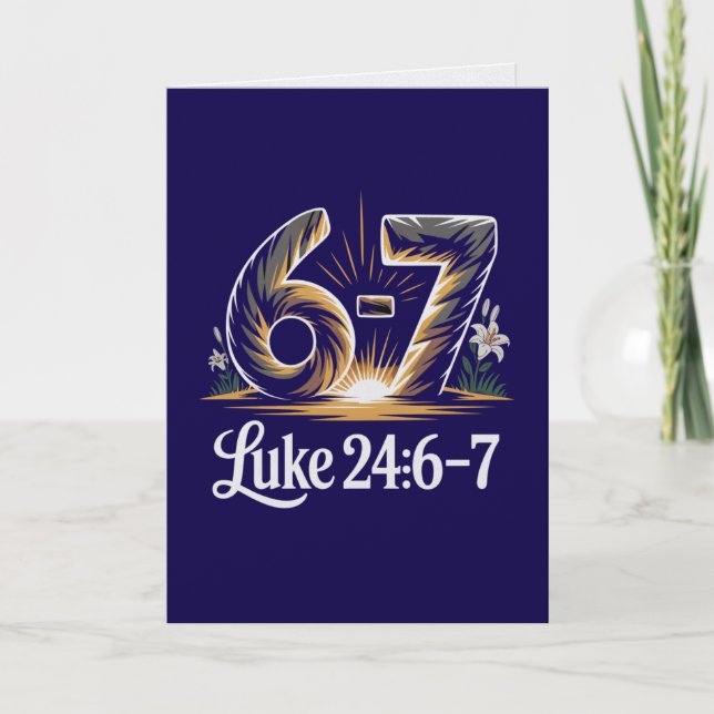 Luke 24:6-7 Easter Card Risen Savior Scripture  (Front)