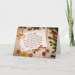 Luke 2:10-11 "Fear not: I bring you good tidings" Card