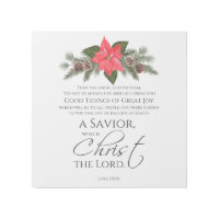 Luke 2:10-11 Good Tidings Poinsettia Christmas