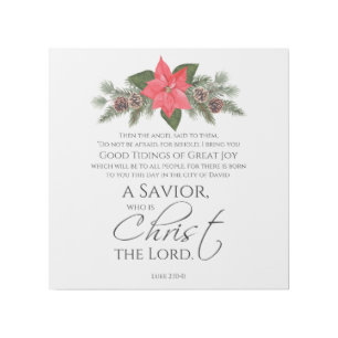 Luke 2:10-11 Good Tidings Poinsettia Christmas Gallery Wrap