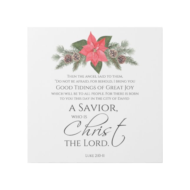 Luke 2:10-11 Good Tidings Poinsettia Christmas Gallery Wrap (Front)