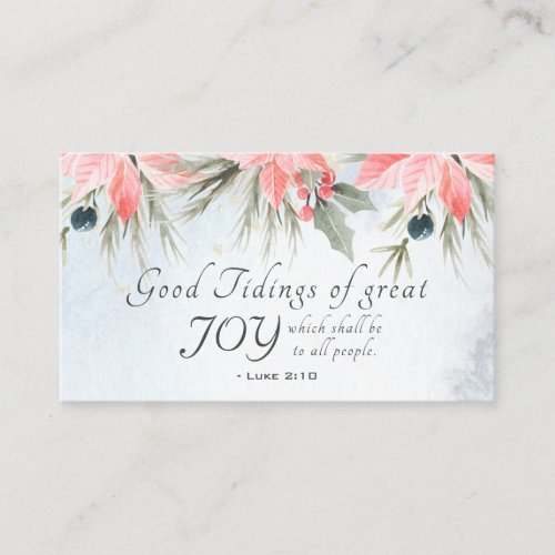 Luke 210 Good tidings of great joy Christmas Business Card