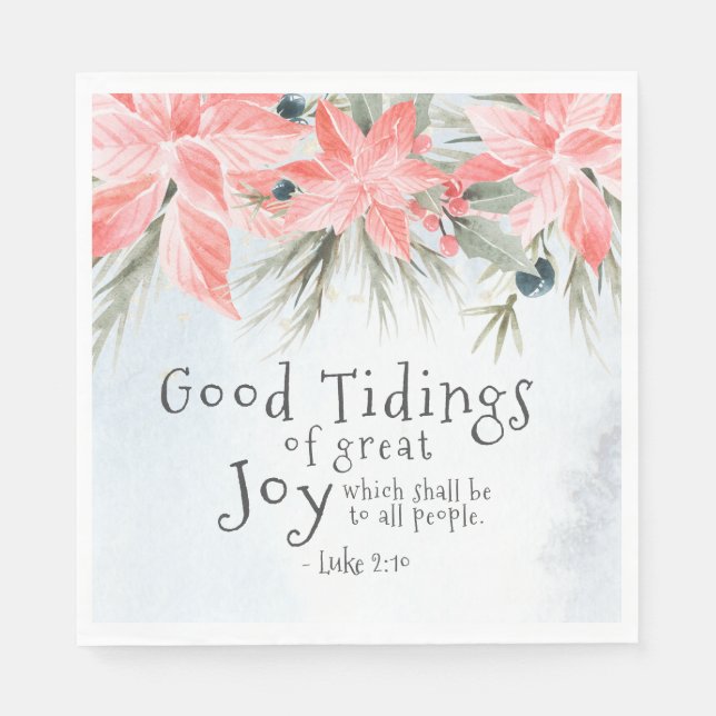 Luke 2:10 Good tidings of great joy, Christmas Napkins (Front)