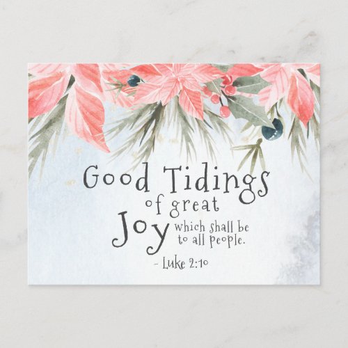 Luke 210 Good tidings of great joy Christmas Postcard