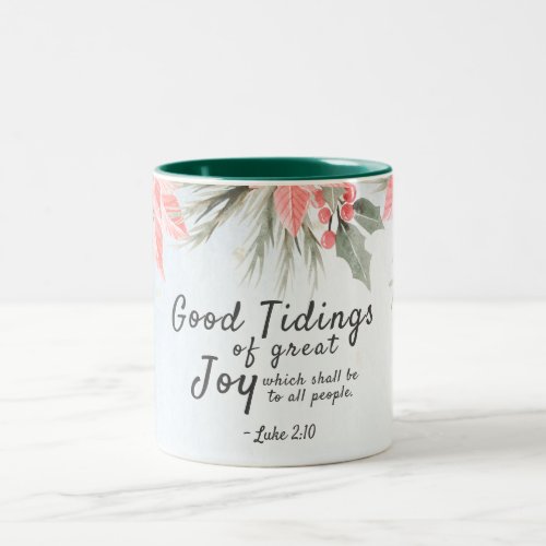 Luke 210 Good tidings of great joy Christmas Two_Tone Coffee Mug