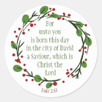 Luke 2:11 Christian Christmas Scripture Wreath