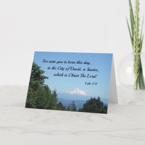Luke 211 For unto you is born this day Holiday Card