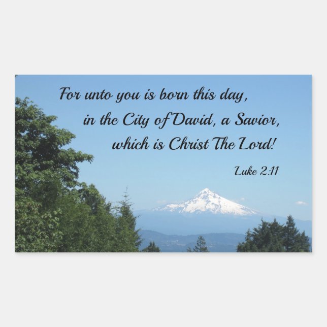 Luke 2:11 For unto you is born this day... Rectangular Sticker (Front)
