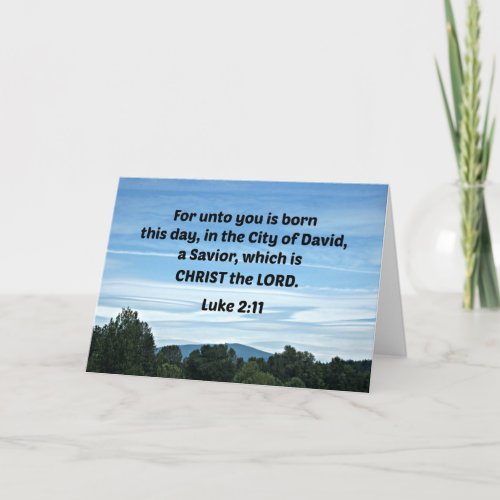 Luke 211 For unto you is born this day Thank You Card