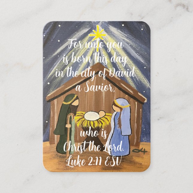Luke 2:11 Nativity Scripture Business Cards (Front)