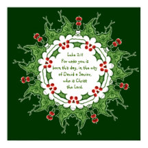 Luke 2:11 Scripture for Christmas with Holly