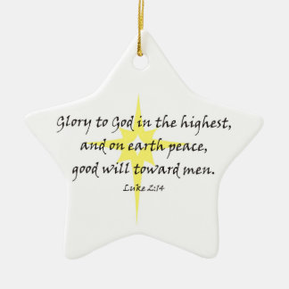 Luke 2:14 ceramic ornament