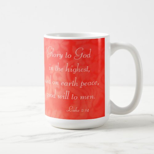 Luke 214 Glory to God in Highest Red Christmas Coffee Mug