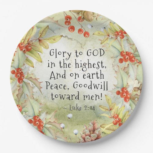 Luke 2 14 Glory to God in the Highest Christmas Paper Plates
