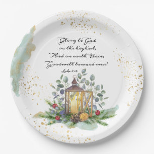 Luke 2:14 Glory to God in the Highest Christmas Paper Plates