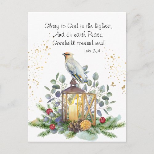 Luke 214 Glory to God in the Highest Christmas Postcard