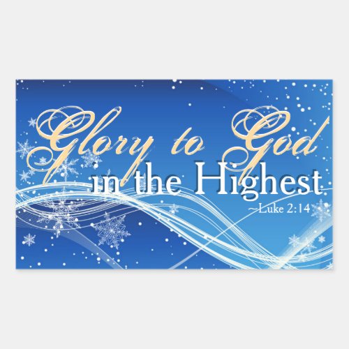 Luke 214 Glory to God in the Highest Christmas Rectangular Sticker
