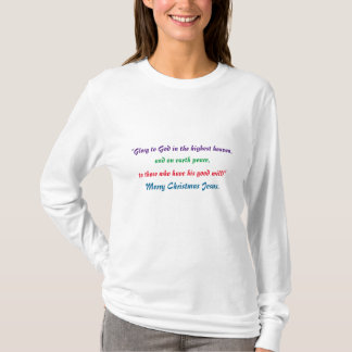 Luke 2:14 "Glory to God" Women's Christmas Long T-Shirt