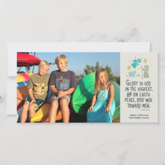 Luke 2:14 Religious Photo Christmas Card