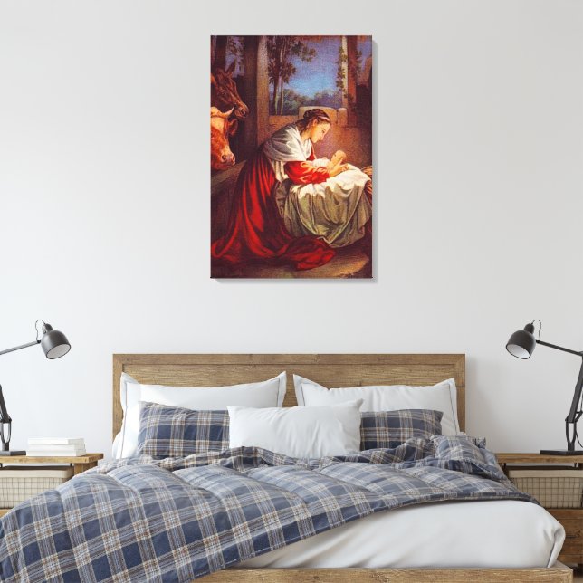 Luke 2:1-7 Jesus is Born in Bethlehem Canvas Print (Insitu(Bedroom))
