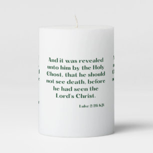 Luke 2:26 KJV Bible Scripture Pillar Candle
