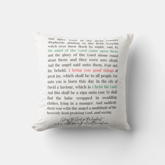 Luke 2:8-14 throw pillow (Front)