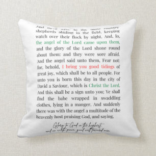 Luke 2:8-14 throw pillow