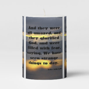 Luke 5:26 KJV Bible Scripture Pic Pillar Candle
