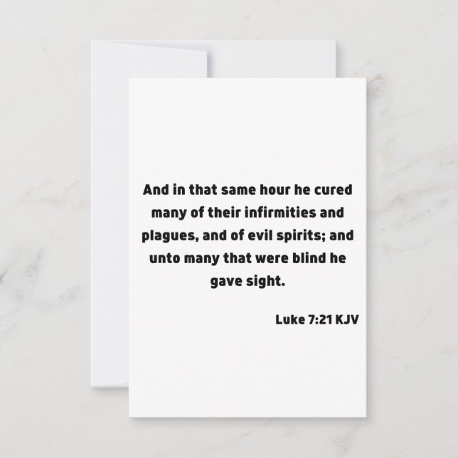 Luke 7:21 KJV Bible Verse Flat Greeting Card (Front)