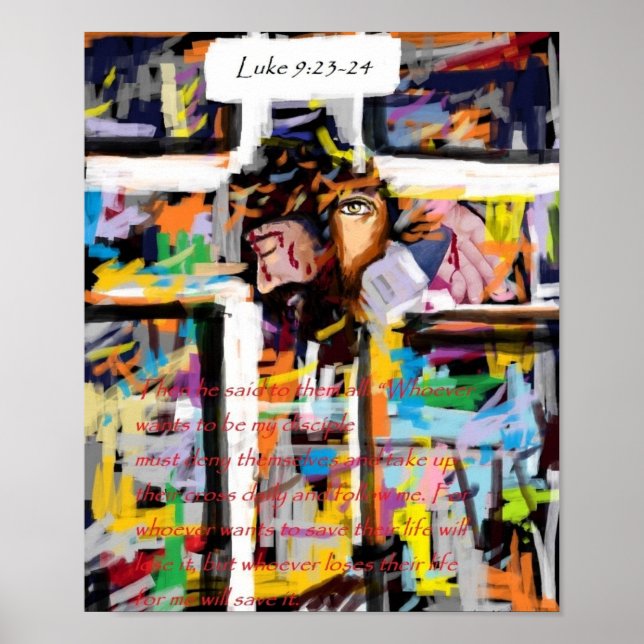 Luke 9:23-24 poster (Front)
