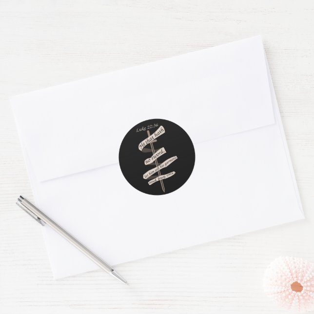 Luke Advice Buy a Sword Classic Round Sticker (Envelope)