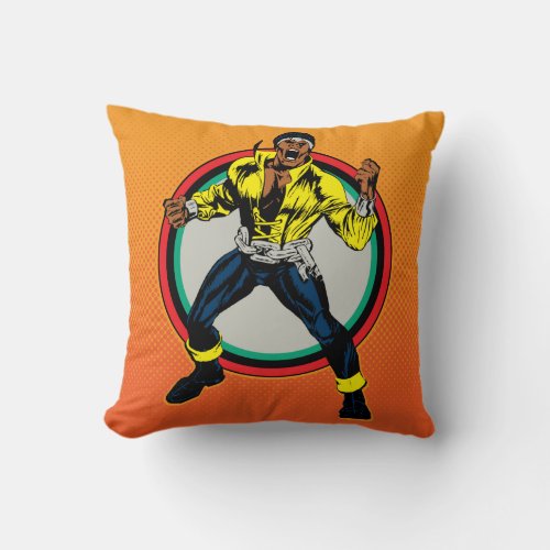 Luke Cage Retro Character Art Throw Pillow