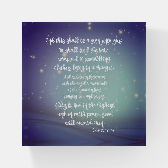 Luke Christmas Bible Verse  Paperweight (Front)
