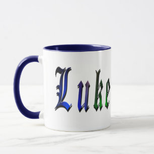 Luke, Name, Logo, Blue Ringer Combo Mug. Mug