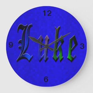 Luke Name Logo, Large Clock