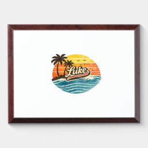 Luke Retro Sunset Name Design Award Plaque