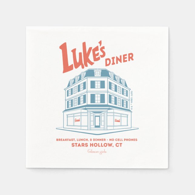 Luke’s Diner Stars Hollow Design Napkins (Front)