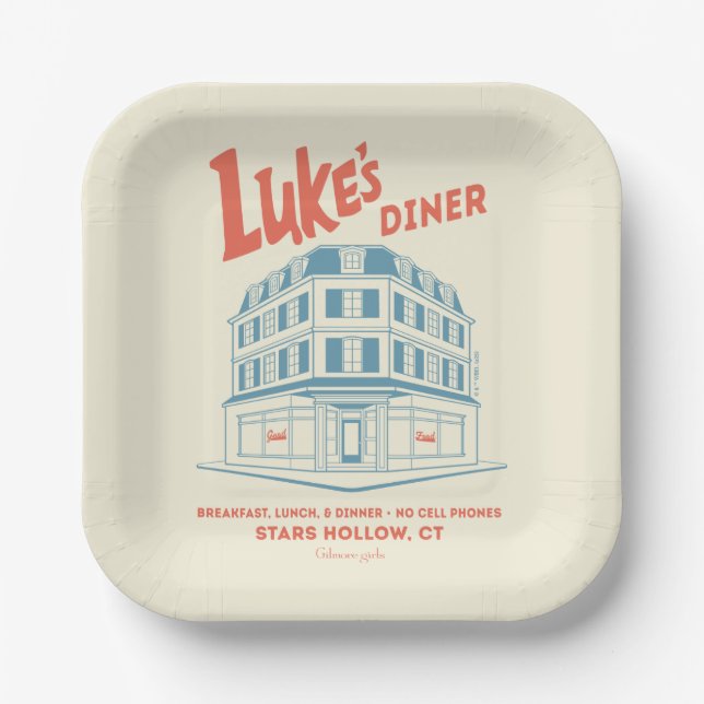 Luke’s Diner Stars Hollow Design Paper Plates (Front)