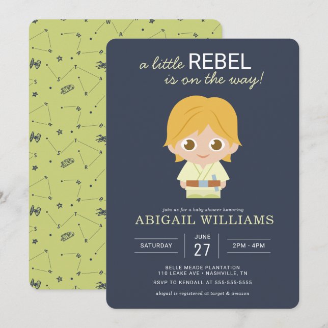 Luke Skywalker | Rebel Baby Shower Invitation (Front/Back)